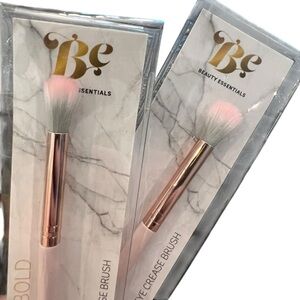 Beauty Essentials Makeup Brush 2 Pc Eye Crease Eyeshadow‎ Pink Handle NEW